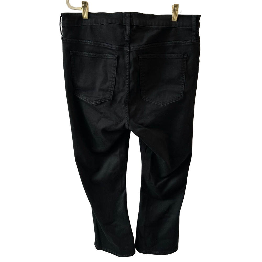 J. Crew 9” Billie Black Denim Demi Boot Crop Jeans Size 33 Cropped Kicked Leg - Picture 5 of 11